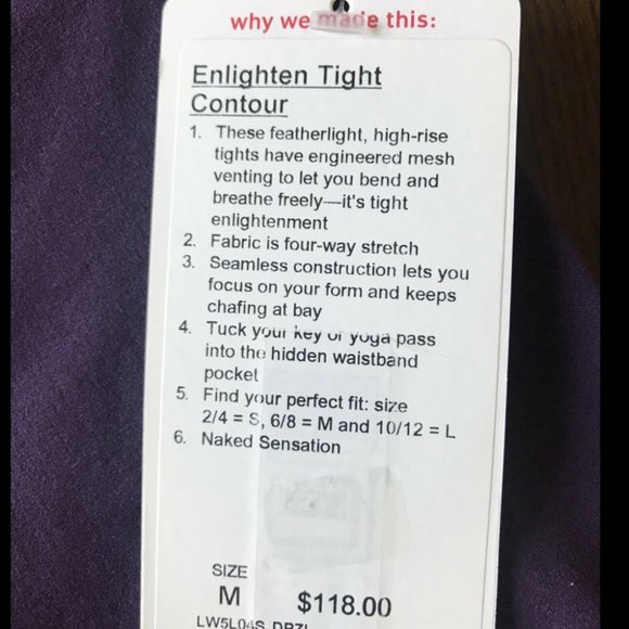 Lululemon Enlighten Tight High Rise Cadet Blue (Size M) - Picture 9 of 9